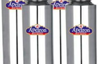 Apeiron Stainless Steel Fridge Water Bottle Silver (Pack Of 4) 1000 Ml Bottle(Pack Of 4, Silver, Steel)