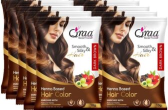 Qraa Hair Color Henna Based Powder For Hair Coloring Dark Brown 10gm each pack(100 g)