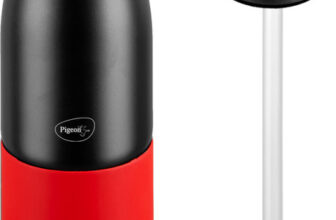Pigeon 16247 500 ml Flask(Pack of 1, Black, Red, Steel)