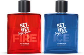 SET WET Fire & Ice Perfume for Men, Woody & Citrusy Long Lasting Perfume, Pack of 2 Eau de Parfum – 200 ml(For Men)