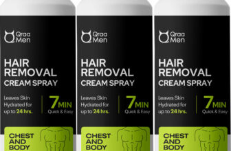 Qraa Men Hair Removal Cream Spray| Painless Body Hair Removal Powder Spray For Men’s Spray(600 ml, Set of 3)