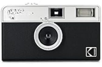 Half Frame 35mm Film Camera – Reusable, Focus-Free, Lightweight, Built-in Flash, Easy-to-Use (Black) (Film & Battery Not Included)