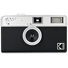 Half Frame 35mm Film Camera – Reusable, Focus-Free, Lightweight, Built-in Flash, Easy-to-Use (Black) (Film & Battery Not Included)