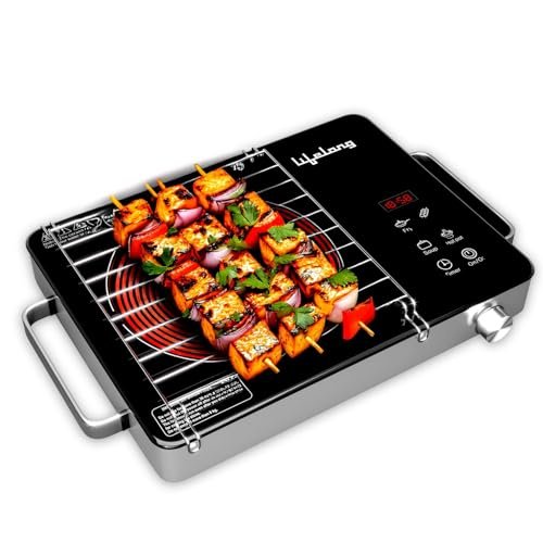 Lifelong 2000 Watt Infrared Induction Stove with Digital Display – Surge Protection, Electric Induction, 4 Cooking Modes, Auto Shut Off & Temperature Control with Voltage Protection