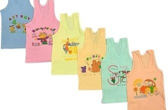 GSXMOL Kids Baby Boys Multicolor Comfort & Cozy Cartoons Printed Vest Pack of 6 (0-3 Months)