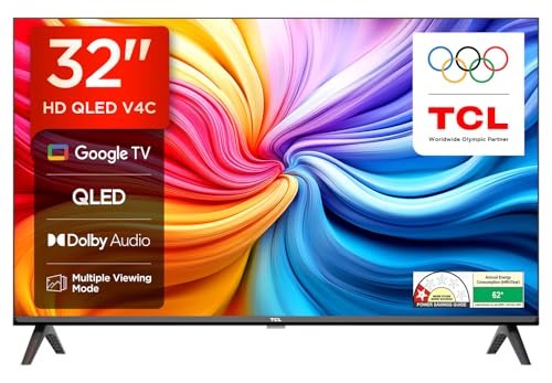 TCL 80 cms (32 inches) V4C Series HD Ready Smart QLED Google TV 32V4C