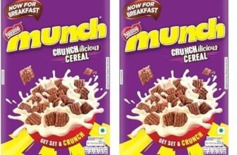 Nestle Munch Crunchilicious Cereal | Get Set & Crunch | Breakfast Cereal | 300g (Pack of 2)