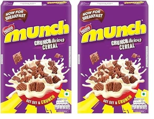 Nestle Munch Crunchilicious Cereal | Get Set & Crunch | Breakfast Cereal | 300g (Pack of 2)