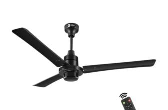 Orient Electric 1200 mm I Tome Remote| BLDC energy saving ceiling fan| BEE 5-star rated, consumes 26W at the highest speed| Saves up to 50% on electricity bills| 3-year warranty| Black, pack of 1