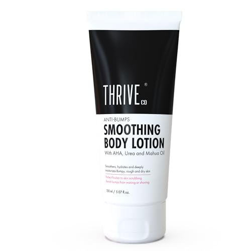 ThriveCo Smoothing Body Lotion for Dry, Rough & Bumpy skin | With AHA, Mahua Oil & Urea | Moisturizes, Hydrates & Treats Keratosis Pilaris,Strawberry Skin in Men & Women | 150 ml