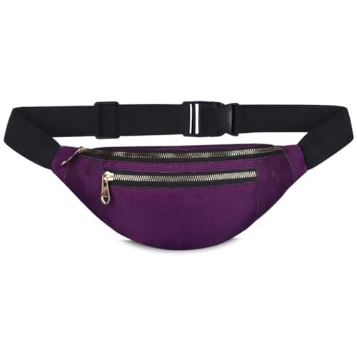KUKLAR Waist Bag for Men and Women – Travel Fanny Pack with Mobile and Money Pouch (Purple)