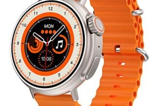 GIZMORE Cult 3.86 CM (1.52) Full HD | AOD with 700 NITS Brightness|Active Rotating Crown| 10 Days Working Time |360 * 360 Pixels High Resolution|BT Calling, Zinc Alloy Body (Orange)