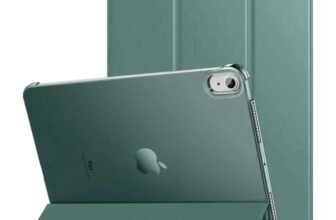 Amazon Basics Smart Matte Flip Case Cover for Apple iPad Air 11 Inch M2 2024, Air 6th /5th Gen 2022 /4th Gen 2020| Trifold Stand, Hard Back (Army Green)