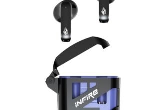 iNFiRe Firebud 64 Wireless Earbuds with 40H Playtime, Bluetooth 5.3, AI Voice Assistant, Touch Control for Calls, Music & Movies (Thunder Blue)