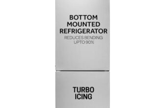 Haier 300 L 2 Star Frost Free Bottom Mount Double Door Refrigerator | Jhukna Mat – Bottom Freezer | Twin Inverter | Twist Ice Maker | 1 Hour Icing Technology (HRB-3502BS-P, Brushline Silver)