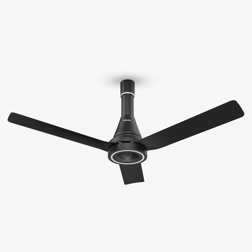 Bajaj Airlark 1200MM Ceiling Fans For Home | BEE Star Rated | Super 5 Tuff Technology | Telescopic Seamless Canopy | High Air Delivery | 5-Yr Warranty 【Satin Black & Chrome】