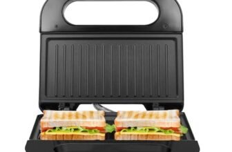 Milton Royal Express 800W Griller Sandwich Maker & Toaster | Auto Cut Off | Non-Stick Fixed Grill Plates | Easy Clean | Power Indicators | 1 year Manufacturer Warranty – Black
