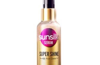 Sunsilk Super Shine Hair Serum For Dry frizzy Hair with Vitamin E Nourishment, 48 hour frizz free, non-sticky, 45ml