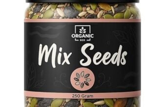 Organic Box 100% Natural Premium 5 in 1 Mix Seeds + Raisins for Eating (Pumkin Chia Sunflower Flax Seed + Raisin) | Mix Seeds | Diet Snacks – 250gm – Diwali Gift Pack