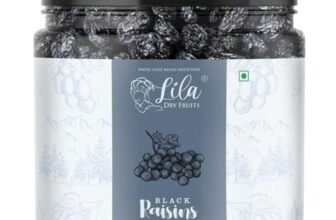 LILA DRY FRUITS Kali Kismis 1 kg Seeded Afghani Black Raisins Delicious Healthy Snacks | Naturally Sweet Kishmish High in Antioxidants Munakka Dry Fruit Perfect for Diwali Giftings