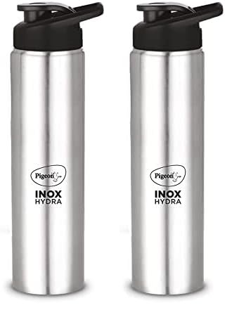 Pigeon Stainless Steel Inox Hydra 750 Drinking Water Bottle 700 ml – Silver (Pack of 2)