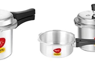 Pigeon by Stovekraft Aluminium Cooker Combo Set, 2-Pieces (2+3+5 litres), Silver