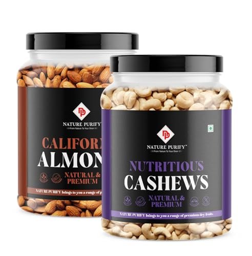 Nature Purify Dry Fruits Combo Pack 800g California Alomnd, Cashew Nuts 400g Each
