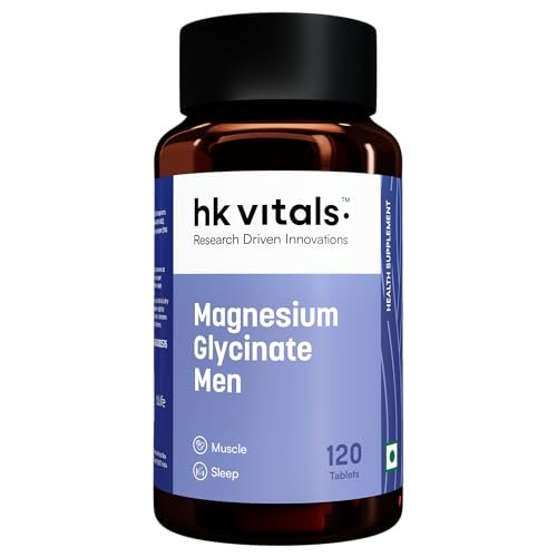 hk vitals Magnesium Glycinate Men (2000mg) 120 Tablets | For Better Sleep Quality & Muscle Recovery