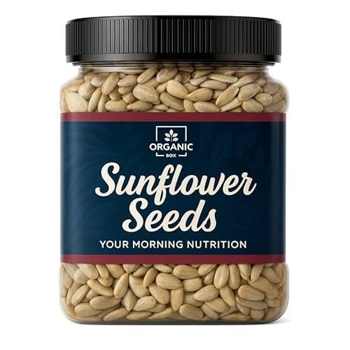 Organic Box 100% v Natural and Premium Raw Sunflower Seeds For Eating | Protein and Fibre Rich Superfood, Healthy Seeds [Jar Pack] (1 Kg)