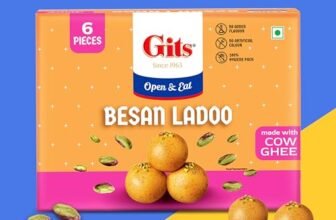 Gits Besan Ladoo X 1 Box 200 gm | Besan Ladoo Made with Pure Cow Ghee | Indian Mithai | No Added Colours |Traditional Sweets | Gift Pack