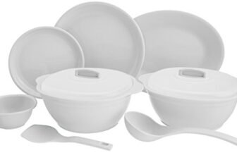 Signoraware Plastic Round Dinner Set (White) – 31 Pieces