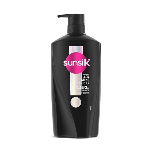 Sunsilk Radiant Black Shine Shampoo 650 ml || Infused with 3% VITA-GLOSS COMPLEX* || Gives Glass Shine Hair