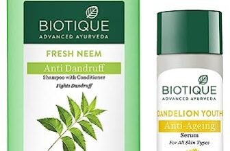Biotique Bio Dandelion Visibly Ageless Serum, 190ml & Biotique Bio Neem Margosa Anti Dandruff Shampoo and Conditioner, 650ml