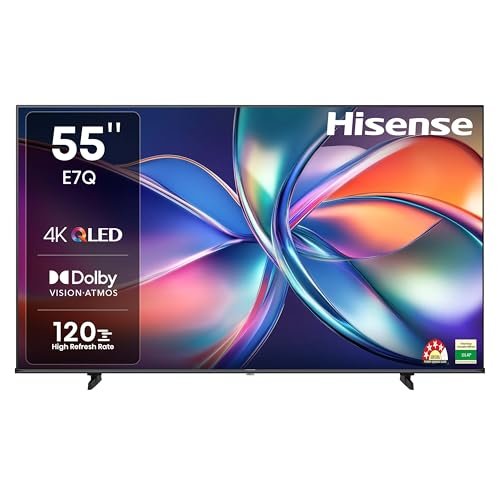 Hisense 139 cm (55 inches) E7Q Series 4K Ultra HD Smart QLED TV 55E7Q (Black)