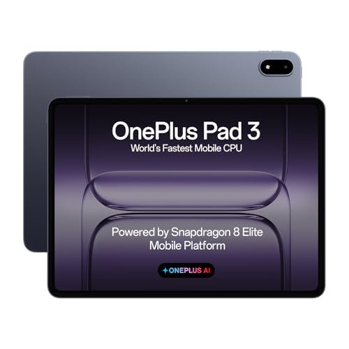 OnePlus Pad 3 World's Fastest Snapdragon 8 Elite Processor, 13.2″ 3.4k Screen, 144Hz Adaptive Refresh Rate, 8 Speakers, OnePlus AI, 12140 mAh Battery, 12 GB RAM + 256 GB ROM WiFi, Storm Blue