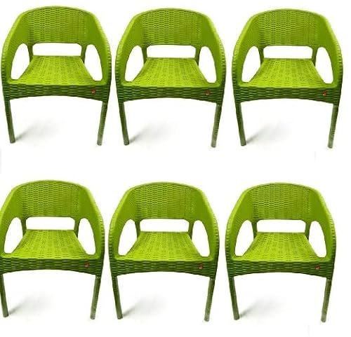 Cello Kraze Chair Mehendi Green (Set of 6) | Strong and Durable | Easy to Clean | Chair for Living Room, Bed Room, Kitchen, Office Room, Outdoor | 3 Years Warranty