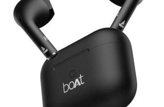 Boat Airdopes Joy, 35Hrs Battery, Fast Charge, IWP Tech, Low Latency, 2Mic ENx, Type-C Port, v5.3 Bluetooth Earbuds, TWS Ear Buds Wireless Earphones with mic(Jet Black)