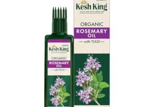 Kesh King Organic Rosemary Oil with Tulsi, ayurvedic hair oil for hair fall and regrowth with hair oil applicator, for men and women, 200ml