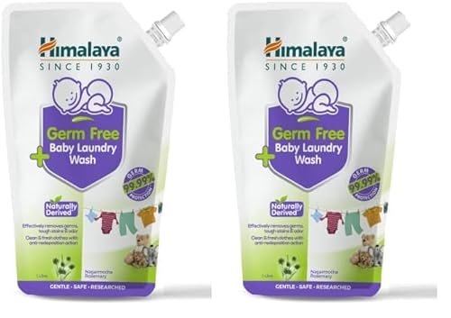 Himalaya Germ Free Baby Laundry Wash 1 L Pouch Liquid, White, (7004801) (Pack of 2)
