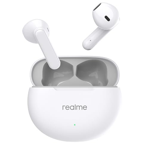 realme Buds T01 True Wireless in-Ear Earbuds with AI ENC for Calls, 13mm Dynamic Driver, Upto 28Hrs Battery, 88mm Latency, Bluetooth V5.4 & Google Fast Pair (White)