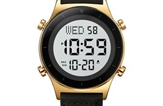 SKMEI Multifunctional Casual Watch for Men Digital Display White Dial Zinc Alloy Men’s Leather Black Color Stylish Band, Water-Resistant & Scratch-Resistant-2079