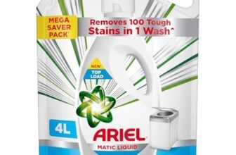 Ariel Matic Liquid Detergent Top Load – 4L | Removes 7 day dried-in Stains in 1 wash inside Washing Machine | Now at Price of Powders | Amazing Fragrance | Protects Colours | Dissolves Faster