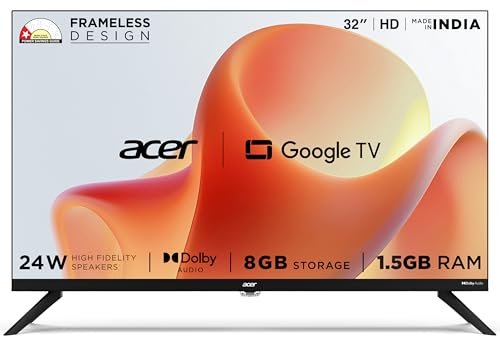 acer 80 cm (32 inches) G Plus Series HD Ready LED Smart Google TV AR32HDGGR2841AD
