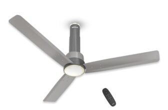 Havells 1200mm Elio Prime BLDC Ceiling Fan | Remote Controlled, High Air Delivery Fan | 5 Star Rated, Upto 60% Energy Saving, 2+1* Year Warranty | (Pack of 1, Slate Mist) Grey