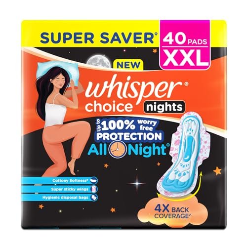 Whisper Ultra Overnight Sanitary Pad For Women With Wings – XXl, 40 Pads