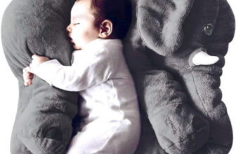 BUMTUM Cotton Animals Baby Pillow Pack of 1(Grey)