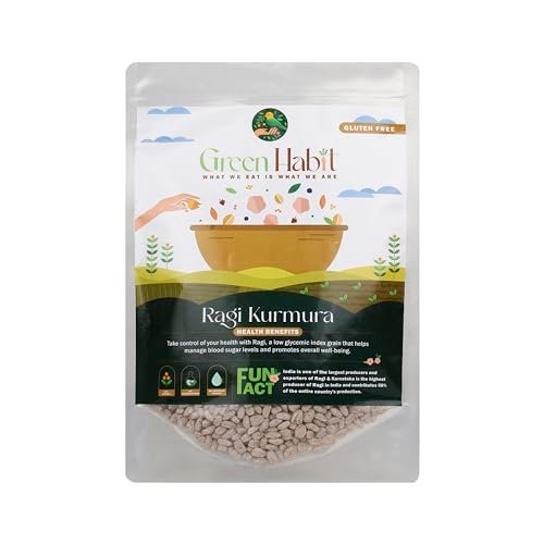 Greenhabit Ragi KURMURA MURMURA aka Ragi Puff for Healhty Breakfast Snack Food (200 gm pack of 1)