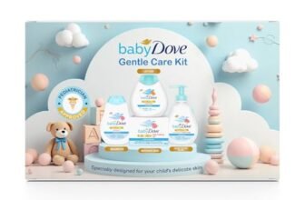 Baby Dove Rich Moisture Baby Care Gift Set – Head to Toe Wash, Hypoallergenic Shampoo, Lotion & Baby Soap Bar | Sensitive Skin Formula | 4 Items | 675 g