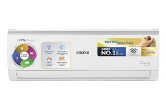 Voltas 1 ton 3 Star Inverter Split AC (Copper, 4-in-1 Adjustable Mode, Anti-dust Filter, 123V CAE, White)