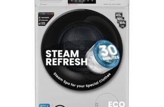 IFB 8 Kg 5 Star, DeepClean® Technology, AI Powered, WiFi, Fully Automatic Front Load Washing Machine (SENATOR GXN 8012 CMS, PowerSteam®, 9 Swirl, Steam Refresh, Inbuilt Heater, Eco Inverter, Grey)